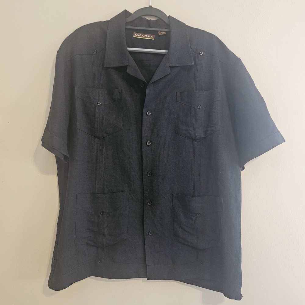 Cubavera XL Black Short Sleeve Button-Up Shirt